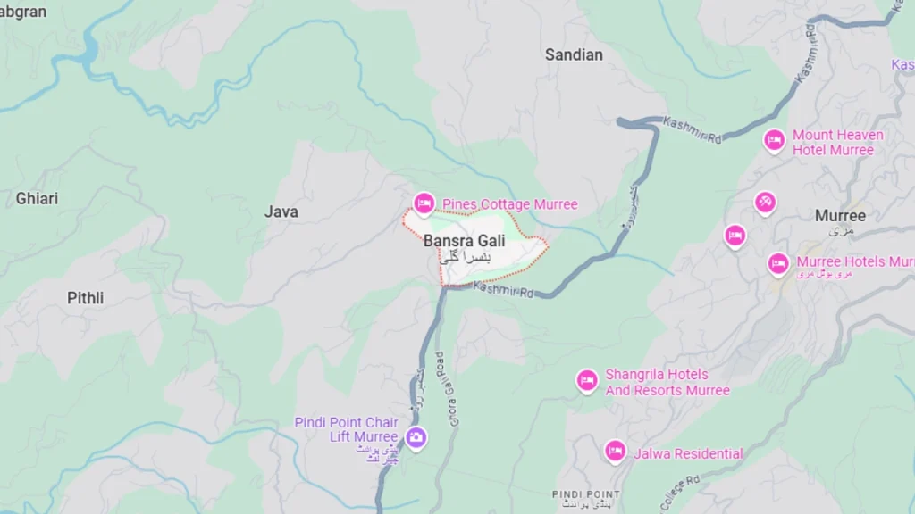Bansra Gali Murree location on map