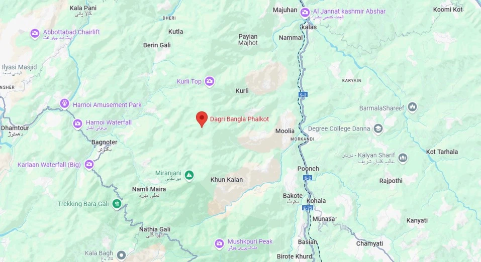 Dagri Bangla Map with different trekking routes