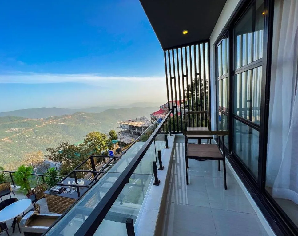 Fiora hotel among the Mushkpuri top hotels with its valley view balconies